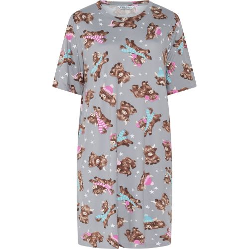 Plus Size Highland Cow Soft Touch Nightdress Size 54-56 - Yours - Modalova