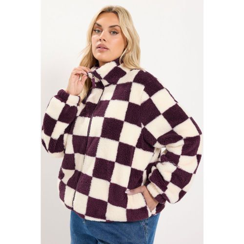 Polaire Zippée Rouge Bordeaux À Carreaux Size 54-56 - Yours - Modalova