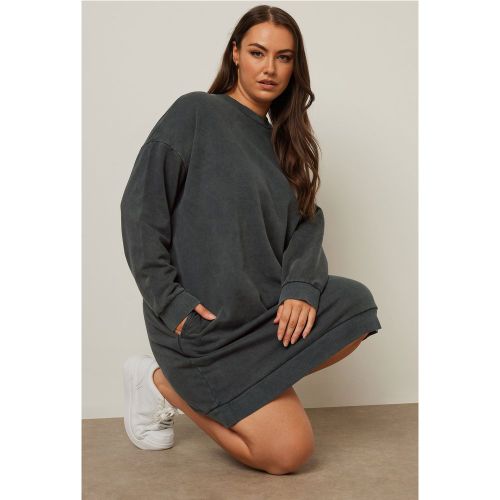 Robe Sweatshirt En Jersey Gris Charbonneux Size 46 - Yours - Modalova