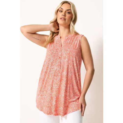 Blouse Trapèze Sans Manches À Imprimé Ikat Floral Size 46 - Yours - Modalova