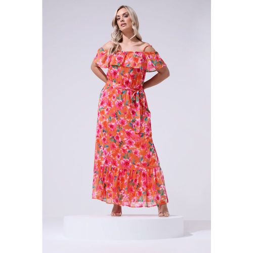 Robe À Épaules Dénudées À Fleurs Size 54-56 - Yours London - Modalova