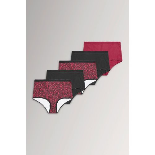 Et Lot De 5 Culottes Couvrantes Rouges À Imprimé Petites Fleurssize 54-56 - Yours - Modalova