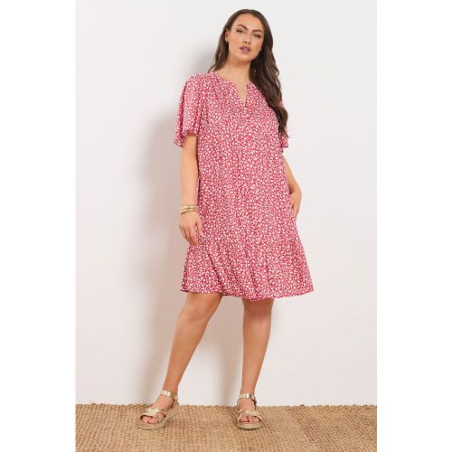 Robe Babydoll Rouge À Petites Fleurs Size 50-52 - Yours - Modalova