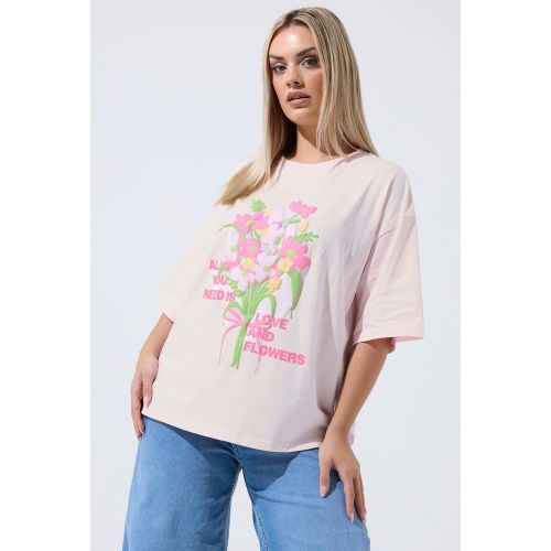 Tshirt Rose « All You Need Is Love & Flowers » Size 50-52 - Limited Collection - Modalova