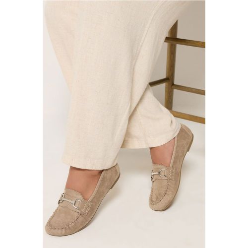 Mocassins En Suédine Marron Naturel, Coupe Large Esize 37EEE - Yours - Modalova