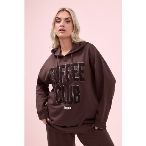 Sweat À Capuche Marron Avec Slogan « Coffee Club » Size 42 - Yours - Modalova