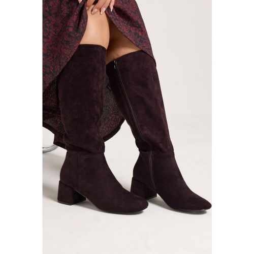 Bottines Marron À Talon Carré Et Bout Amande, Wide E Et Extra Wide Eee Fitsize 38EEE - Yours - Modalova
