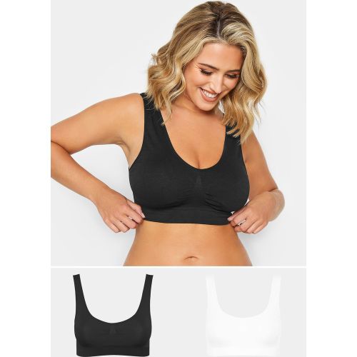 Lot De 2 Brassières Noire & Blanche Stretch Size 14-16 - Yours - Modalova