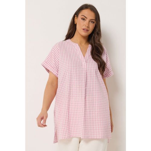 Chemise À Enfiler Rose À Carreaux Avec Demipatte De Boutonnage Size 42 - Yours - Modalova
