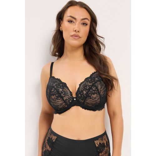Soutiengorge Anja Rembourré En Dentelle Noir Size 100F - Yours - Modalova