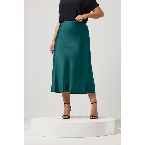 Jupe Vert Sarcelle En Satin Size 42 - Yours London - Modalova