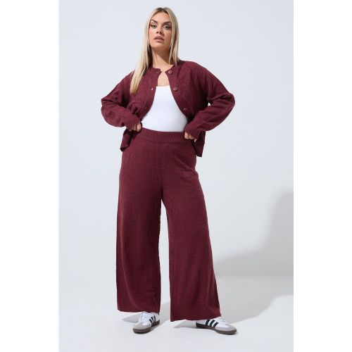 Pantalon En Maille Jacquard À Roses Rouges Size 54-56 - Limited Collection - Modalova
