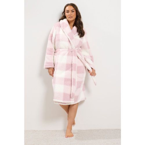 Peignoir À Col Rose À Carreaux Size 58-60 - Yours - Modalova