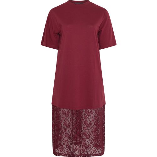 Robe En Coton Bordeaux À Ourlet En Dentelle Size 44 - Limited Collection - Modalova