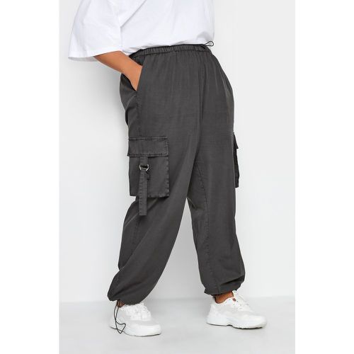 Pantalon Cargo Charbonneux Délavé Coupe Parachûte , Grande Taille & Courbes - Yours - Modalova