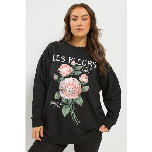 Sweatshirt Noir « Les Fleurs » Size 42-44 - Yours - Modalova
