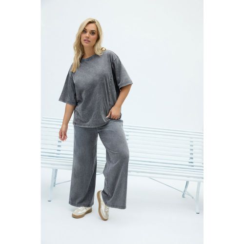 Pantalon Large Gris Délavé Size 40 - Limited Collection - Modalova