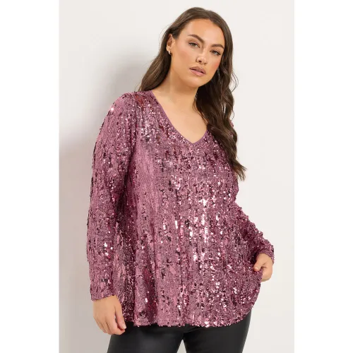 Plus Size Sequin Embellished Swing Top Size 50-52 - Yours - Modalova