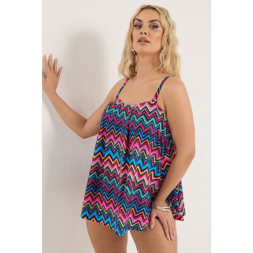Haut De Tankini Noir À Imprimé Chevrons Size 52 - Yours - Modalova