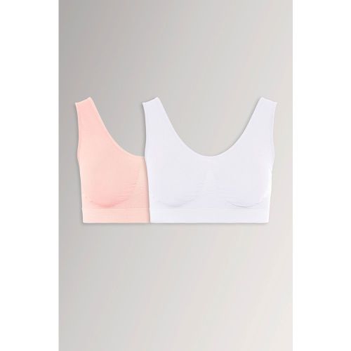 Et Lot De 2 Brassières Rembourrées Sans Coutures Rose/Blancsize 14-16 - Yours - Modalova