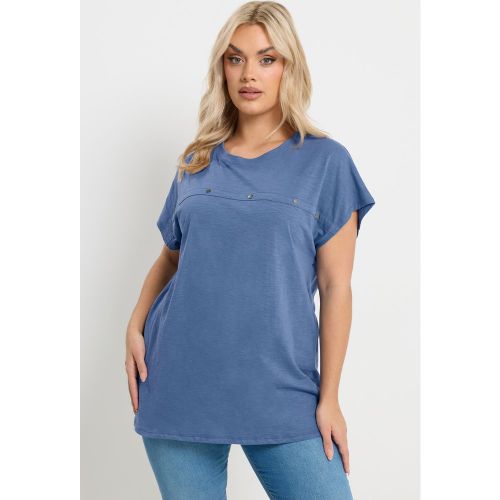 Tshirt Clouté À Mancherons Bleu Size 58-60 - Yours - Modalova