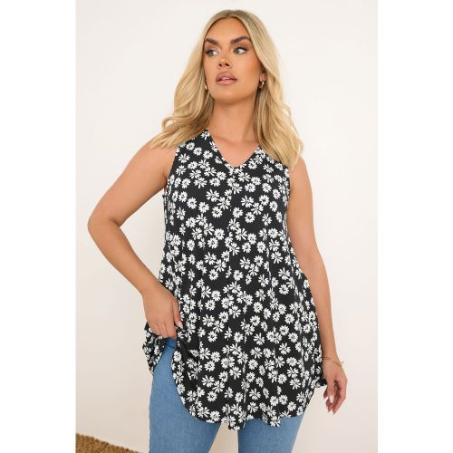 Débardeur Léger Volanté Noir & Blanc Pâquerettes Size 54-56 - Yours - Modalova