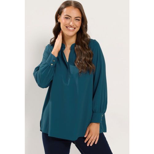 Blouse Vert Sarcelle À Demipatte De Boutonnage Size 40 - Yours - Modalova