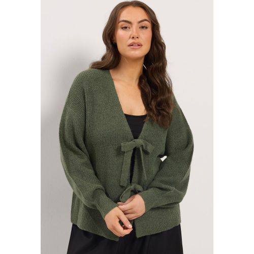 Cardigan Vert Kaki À Nœud Papillon Sur Le Devant Size 62-64 - Yours - Modalova