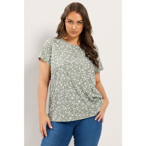 Tshirt Basique Vert Sauge À Petites Fleurs Size 42 - Yours - Modalova