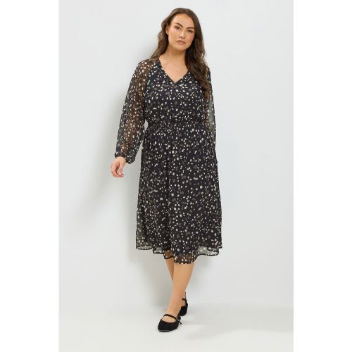 Robe Milongue Noire À Imprimé Cerf Size 40 - Yours - Modalova