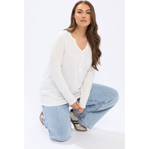 Haut Henley Côtelé Blanc Ivoire Size 42 - Yours - Modalova