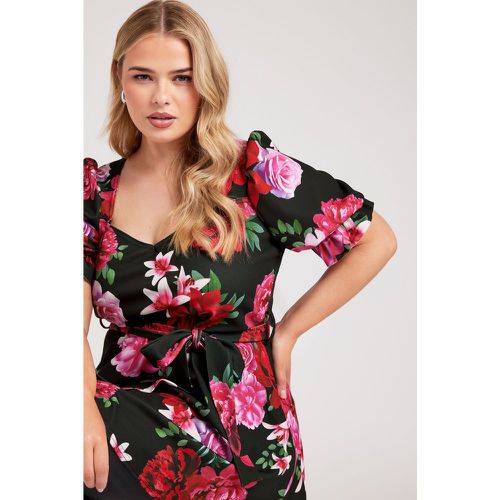 Top Peplum & Rose Floral , Grande Taille & Courbes - Yours London - Modalova