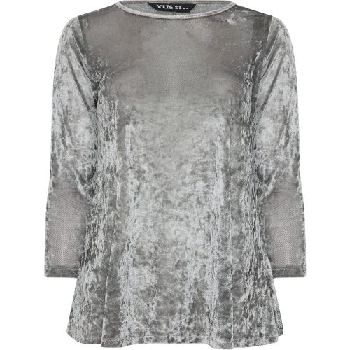 Top Évasé Gris En Velours Size 58-60 - Yours - Modalova