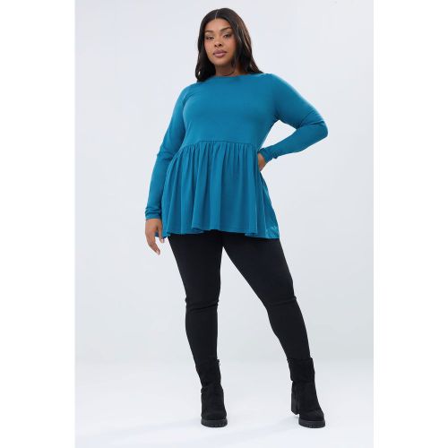 Top Manches Longues À Basque Bleu Size 44 - Yours - Modalova