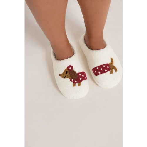 Chaussons Mules Blancs Motif Teckelsize 42-43 - Yours - Modalova