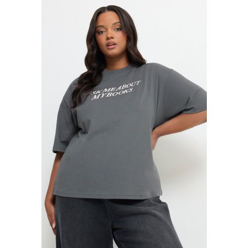 Tshirt Gris À Slogan « Books » Brodé Size 50-52 - Limited Collection - Modalova