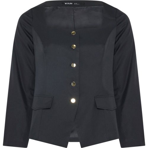 Blazer Noir À Encolure En Cœur Size 40 - Yours - Modalova