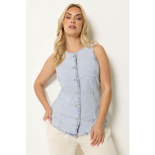 Gilet Long En Jean Bleu Size 42 - Yours - Modalova