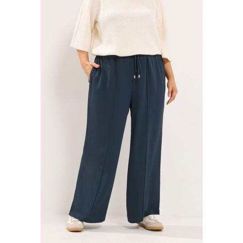 Pantalon Large Bleu Marine En Tissu Stretch Size Short > 48 - Yours - Modalova