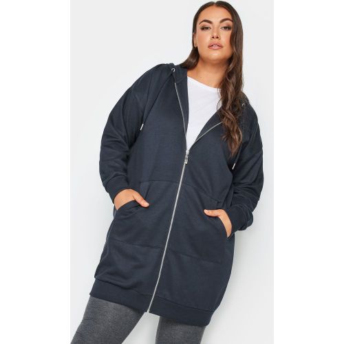 Gilet Bleu Marine À Capuche Style Long Size 54-56 - Yours - Modalova