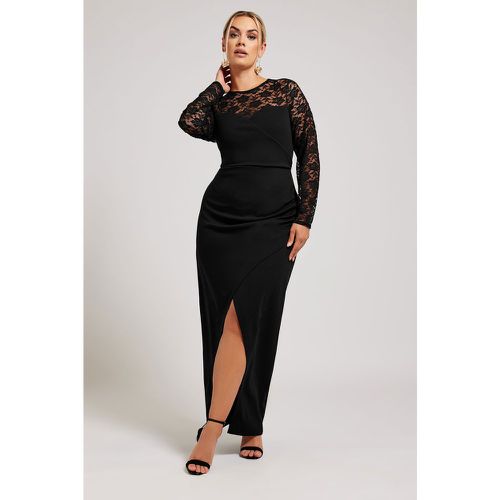 Robe Maxi Design Dentelle Manches Longues , Grande Taille & Courbes - Yours London - Modalova