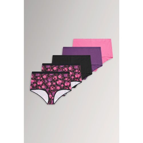 Et Lot De 5 Culottes Couvrantes Violet/Imprimé Floralsize 46-48 - Yours - Modalova