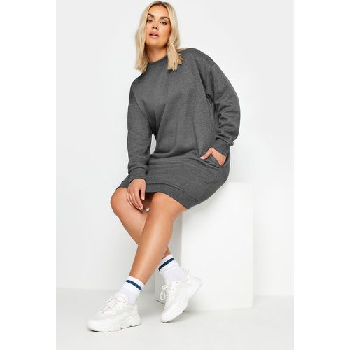 Curve Charcoal Grey Sweatshirt Style Dress, Grande Taille & Courbes - Yours - Modalova