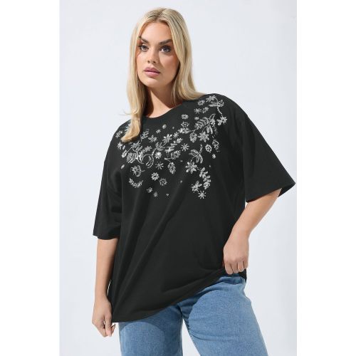 Tshirt À Sequins Et Motif Floral Noir Size 42 - Limited Collection - Modalova