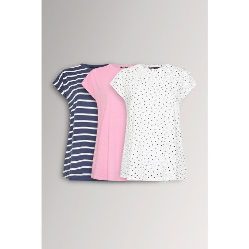 Lot De 3 Tshirts Roses Et Blancs À Mancherons Size 48 - Yours - Modalova