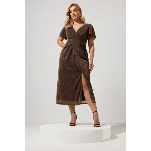 Robe Cachecœur Or Métallisé Size 54-56 - Yours London - Modalova