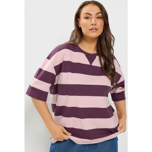 Tshirt Épais Violet À Rayures Size 50-52 - Yours - Modalova