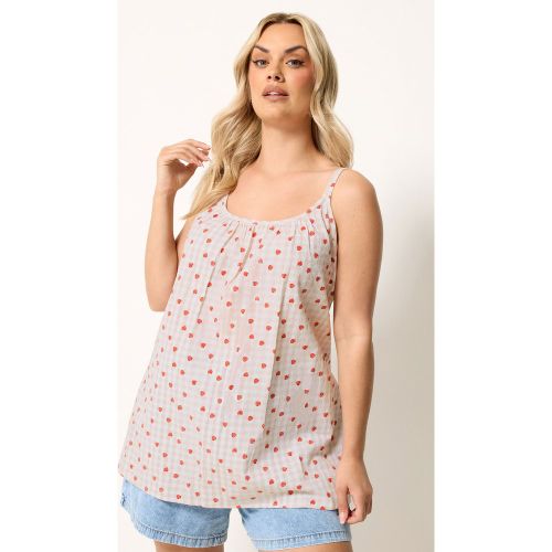 Débardeur Trapèze Rose Vichy À Imprimé Fraise Size 54-56 - Yours - Modalova