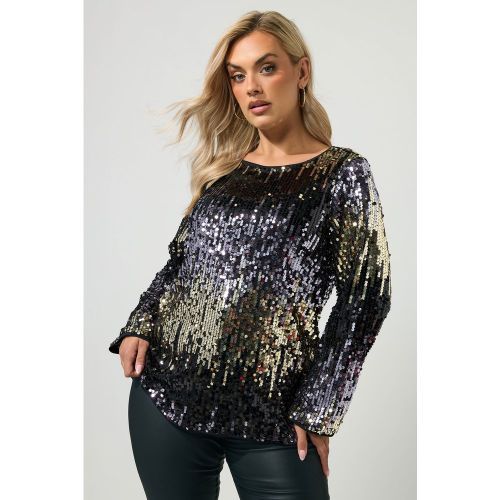 Yours Top À Sequins Effet Dégradé Violetsize 44 - Yours London - Modalova