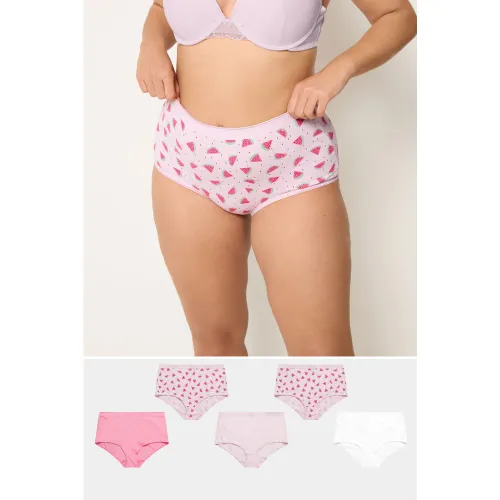 Lot De 5 Culottes Couvrantes Rose/Imprimé Pastèque Size 66-68 - Yours - Modalova